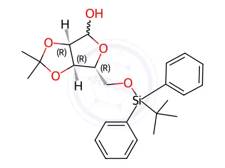 Chemical structure of 5-O-tert-Butyldiphenylsilyl-2,3-O-isopropylidene-D-ribofuranose