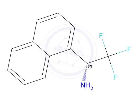 Chemical structure of (R)-2,2,2-trifluoro-1-(naphthalen-1-yl)ethan-1-amine