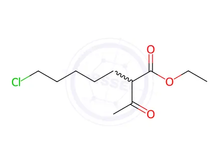 Chemical structure of Heptanoic acid, 2-acetyl-7-chloro-, ethyl ester