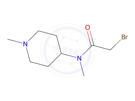 Chemical structure of 2-Bromo-N-methyl-N-(1-methylpiperidin-4-yl)acetamide