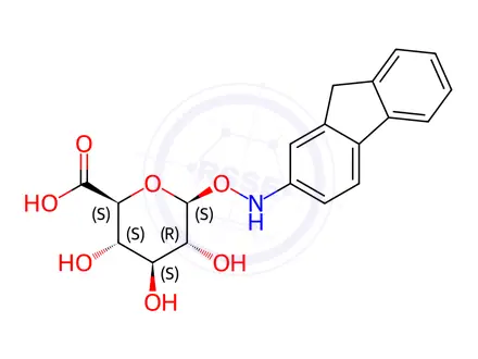 Chemical structure of 1-Deoxy-1-[(9H-fluoren-2-ylamino)oxy]-β-D-glucopyranuronic acid