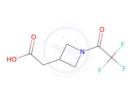 Chemical structure of 2-(1-(2,2,2-Trifluoroacetyl)azetidin-3-yl)acetic acid