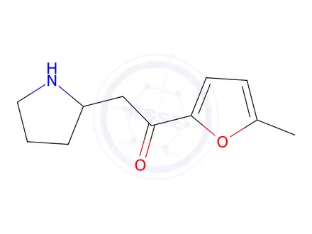 Chemical structure of 1-(5-Methylfuran-2-yl)-2-(pyrrolidin-2-yl)ethan-1-one