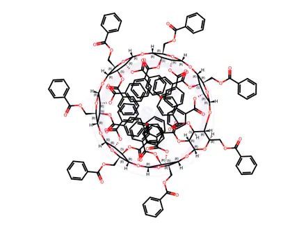 Chemical structure of beta-Cyclodextrin Perbenzoate