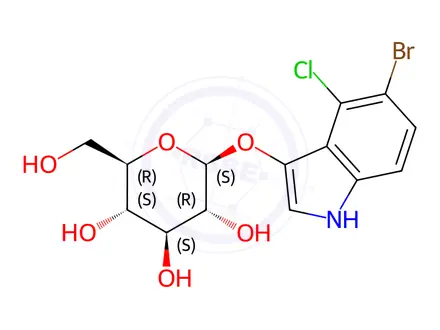 Chemical structure of 5-Bromo-4-chloro-3-indolyl-β-D-glucoside