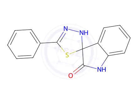 Chemical structure of 5′-Phenylspiro[3H-indole-3,2′(3′H)-[1,3,4]thiadiazol]-2(1H)-one
