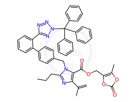 Chemical structure of Dehydro Olmesartan-2-trityl Medoxomil