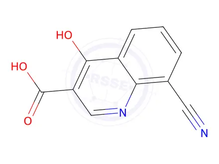 Chemical structure of 8-Cyano-4-oxo-1,4-dihydroquinoline-3-carboxylic acid