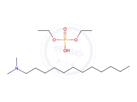 Chemical structure of diethyl hydrogen phosphate, compound with N,N-dimethyldodecylamine (1:1)