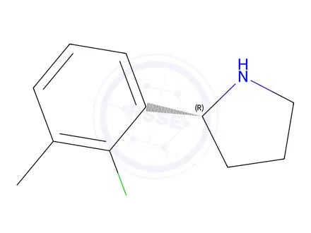 Chemical structure of (R)-2-(2-chloro-3-methylphenyl)pyrrolidine