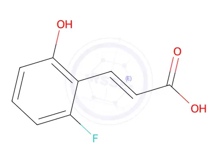 Chemical structure of (E)-3-(2-fluoro-6-hydroxyphenyl)acrylic acid