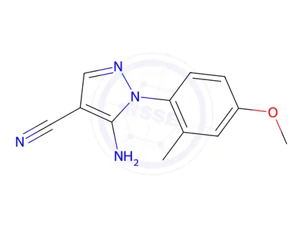 Chemical structure of 5-Amino-1-(4-methoxy-2-methylphenyl)-1H-pyrazole-4-carbonitrile