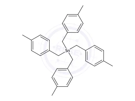 Chemical structure of TEtrakis-(4-methyl-benzyl)-stannane