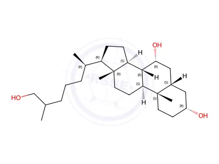 Chemical structure of cholestane-3,7,26-triol