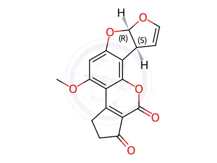 Chemical structure of Aflatoxin B1