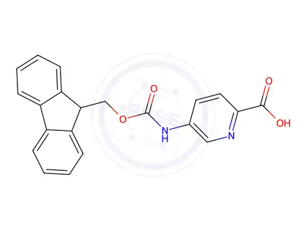 Chemical structure of 5-((((9H-Fluoren-9-yl)methoxy)carbonyl)amino)picolinic acid