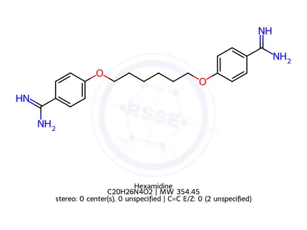 Chemical structure of Hexamidine Paraben (93841-83-9)