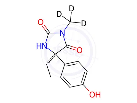 Chemical structure of (+/-)-4-Hydroxy Mephenytoin-d3