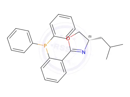 Chemical structure of (S)-2-(2-(diphenylphosphino)phenyl)-4-isobutyl-4,5-dihydrooxazole