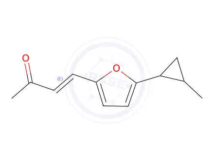 Chemical structure of 4-(5-(2-Methylcyclopropyl)furan-2-yl)but-3-en-2-one