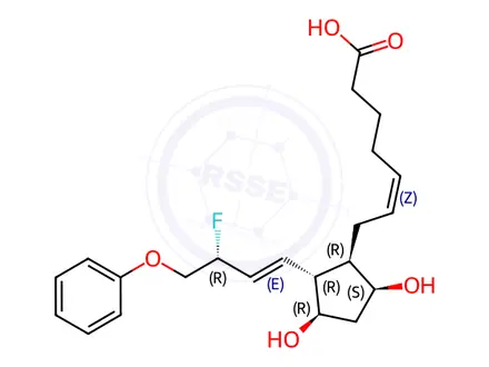 Chemical structure of (Z)-7-((1R,2R,3R,5S)-2-((R,E)-3-fluoro-4-phenoxybut-1-en-1-yl)-3,5-dihydroxycyclopentyl)hept-5-enoic acid