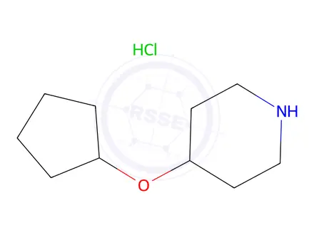 Chemical structure of 4-(cyclopentyloxy)piperidine hydrochloride
