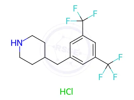 Chemical structure of 4-[3,5-Bis-(trifluoromethyl)benzyl]piperidine hydrochloride