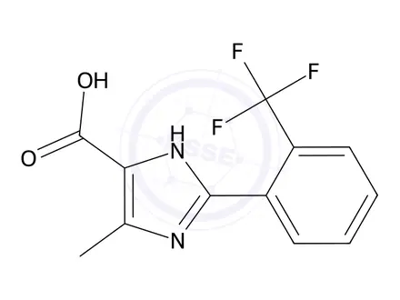 Chemical structure of 4-Methyl-2-(2-(trifluoromethyl)phenyl)-1H-imidazole-5-carboxylic acid