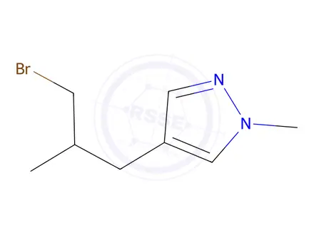 Chemical structure of 4-(3-Bromo-2-methylpropyl)-1-methyl-1h-pyrazole