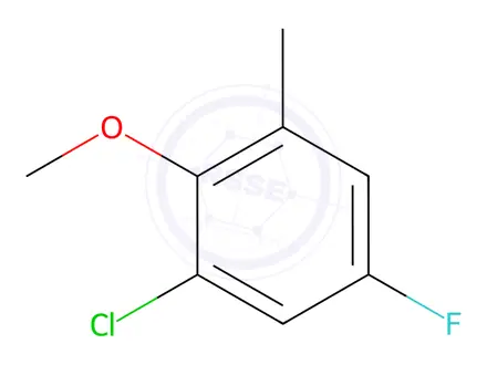 Chemical structure of Benzene, 1-chloro-5-fluoro-2-methoxy-3-methyl-