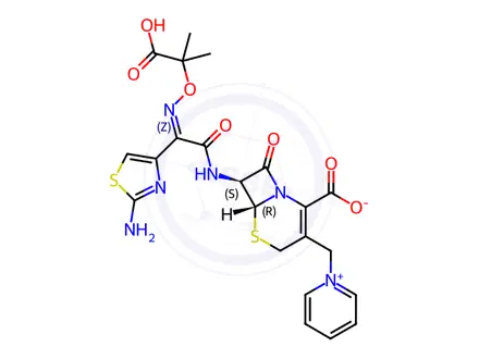 Chemical structure of (6R,7S)-Ceftazidime