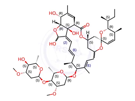 Chemical structure of 5-O-demethyl-28-hydroxy-Avermectin A1a