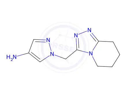Chemical structure of 1-{5H,6H,7H,8H-[1,2,4]triazolo[4,3-a]pyridin-3-ylmethyl}-1H-pyrazol-4-amine
