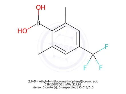 Chemical structure of (2,6-Dimethyl-4-(trifluoromethyl)phenyl)boronic acid