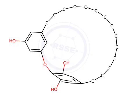 Chemical structure of 2-Oxatricyclo[20.2.2.13,7]heptacosa-3,5,7(27),22,24(1),25-hexene-5,24,25-triol triacetate
