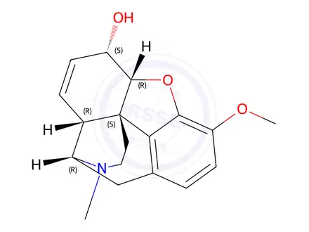 Chemical structure of Codeine hydrochloride dihydrate CRS-* narc