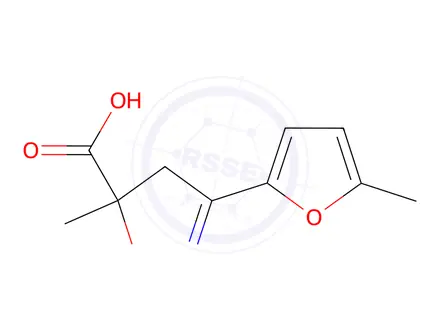 Chemical structure of 5-Methyl-3-(5-methylfuran-2-yl)-4,5-dihydro-1,2-oxazole-5-carboxylic acid