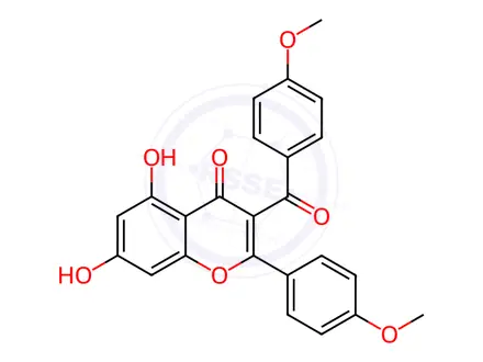 Chemical structure of 3-p-Anisoyl Acacetin