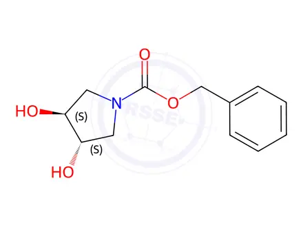 Chemical structure of (3S,4S)-N-Cbz-3,4-dihydroxypyrrolidine
