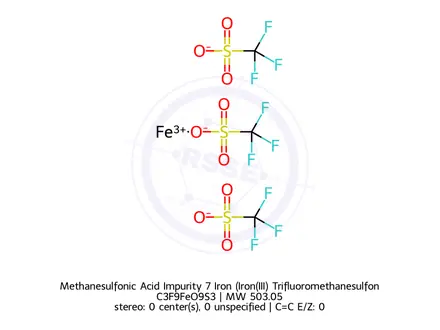 Chemical structure of Methanesulfonic Acid Impurity 7 Iron (Iron(III) Trifluoromethanesulfonate)