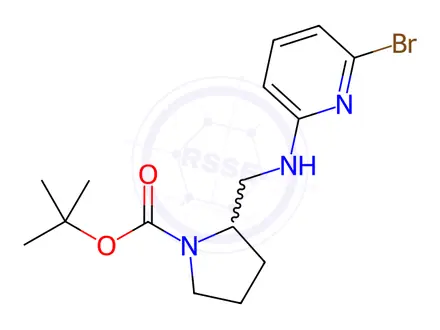 Chemical structure of tert-Butyl 2-(((6-bromopyridin-2-yl)amino)methyl)pyrrolidine-1-carboxylate