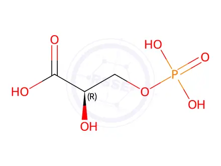 Chemical structure of D-(-)-3-phosphoglyceric Acid