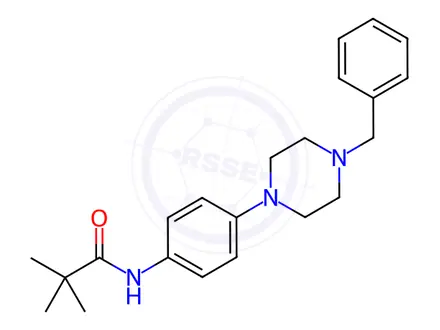 Chemical structure of N-(4-(4-benzylpiperazin-1-yl)phenyl)pivalamide