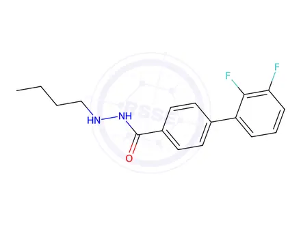 Chemical structure of N'-Butyl-2',3'-difluoro-[1,1'-biphenyl]-4-carbohydrazide
