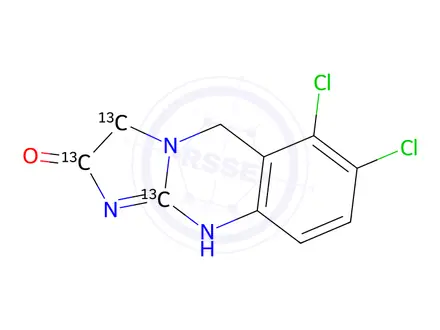 Chemical structure of Anagrelide-13C3