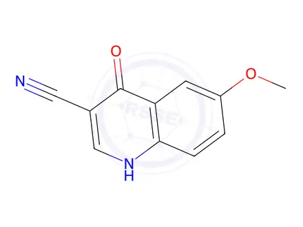 Chemical structure of 6-Methoxy-4-oxo-1,4-dihydroquinoline-3-carbonitrile