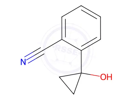Chemical structure of Benzonitrile, 2-(1-hydroxycyclopropyl