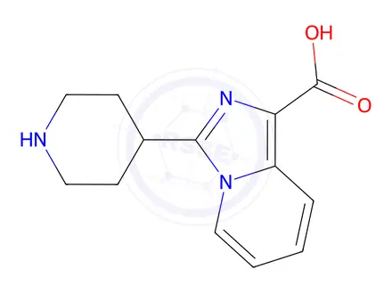 Chemical structure of 3-(Piperidin-4-yl)imidazo[1,5-a]pyridine-1-carboxylic acid