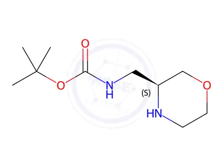 Chemical structure of tert-Butyl (S)-(morpholin-3-ylmethyl)carbamate