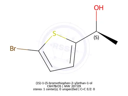 Chemical structure of (1S)-1-(5-bromothiophen-2-yl)ethan-1-ol